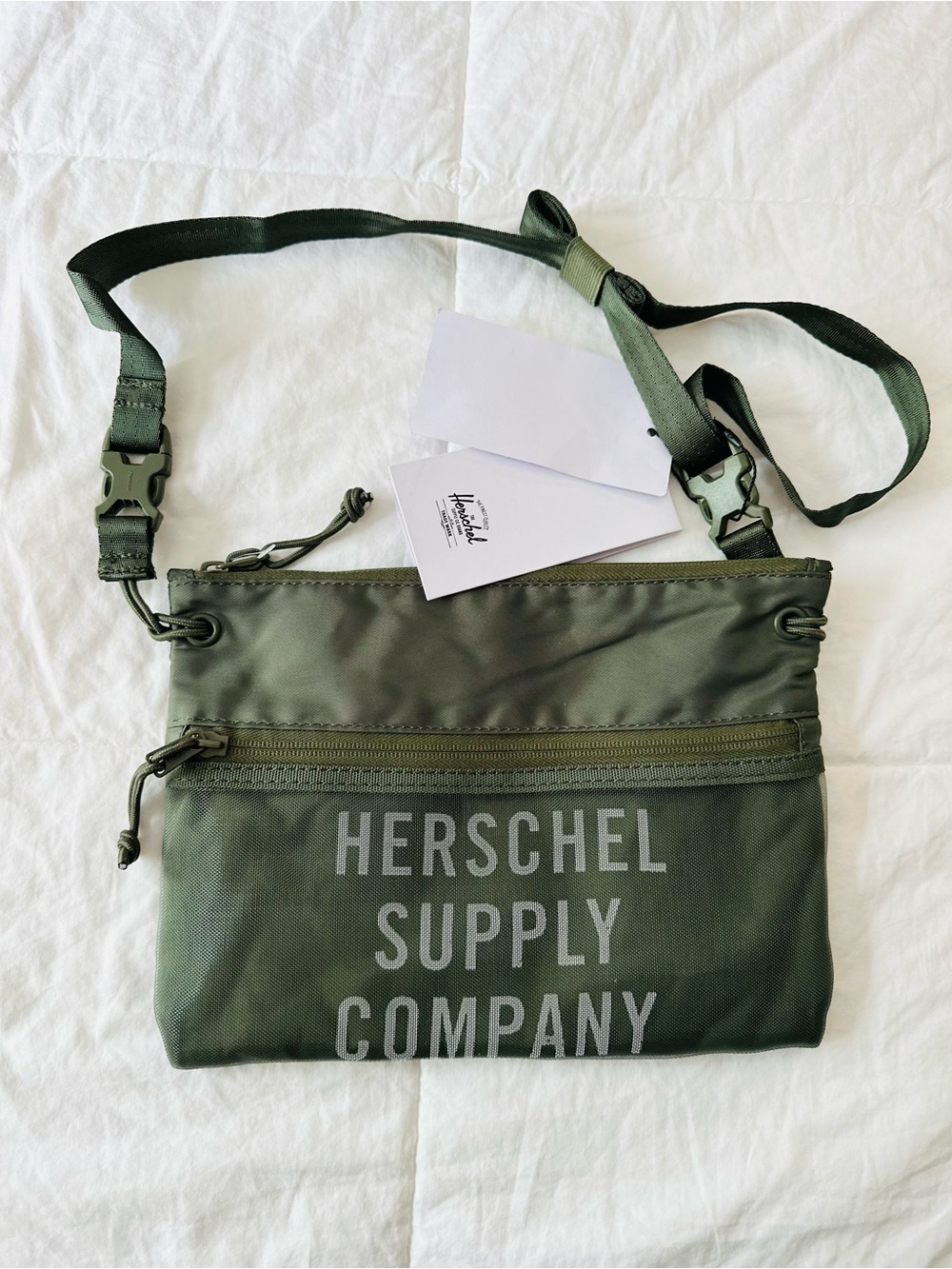 NWT Herschel Supply Company Olive Army Green Sling Pouch